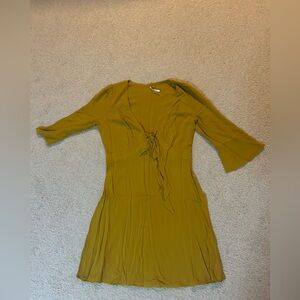 Free People Golden Tie-Front Dress